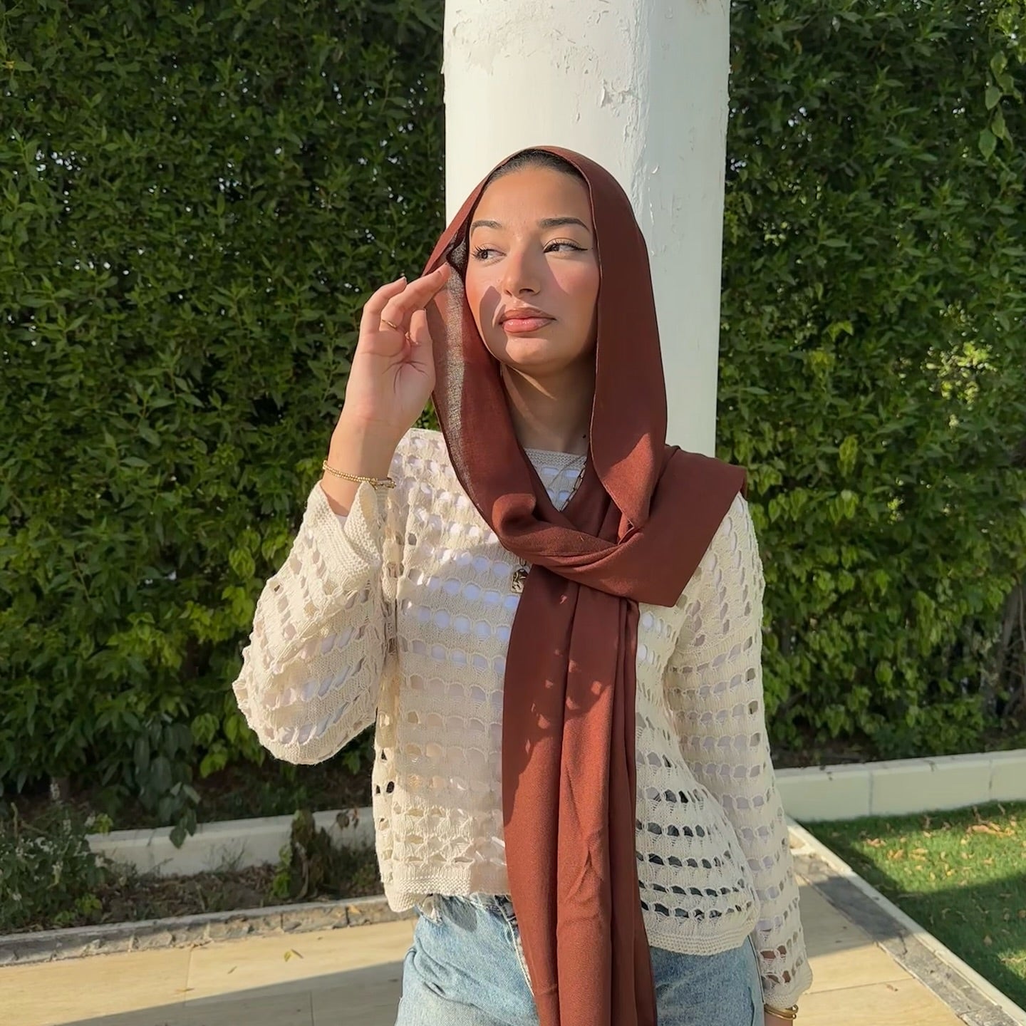 Beige Mesh Top - Viola Hijab