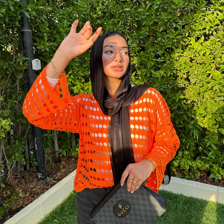 Orange Mesh Top - Viola Hijab